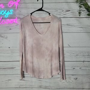 American Eagle Pink Tie Dye Soft & Sexy Ribbed Pullover Sweatshirt Womans Small